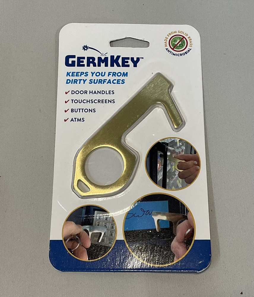 Germ Key Antimicrobial Door Opener Elevator Button No-Touch Brass Contactless