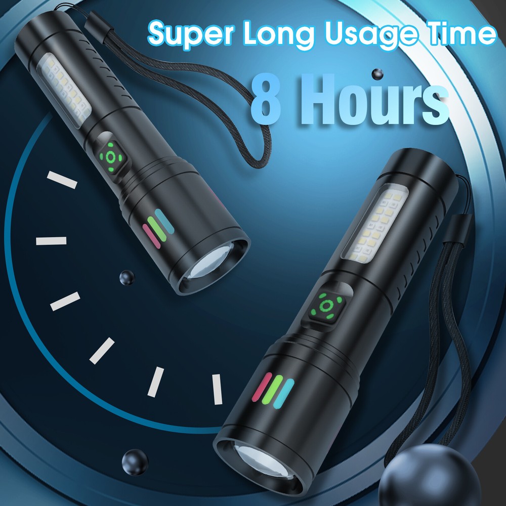 350000000 Lumen Super Bright LED Tactical Flashlight Rechargeable LED Work Light