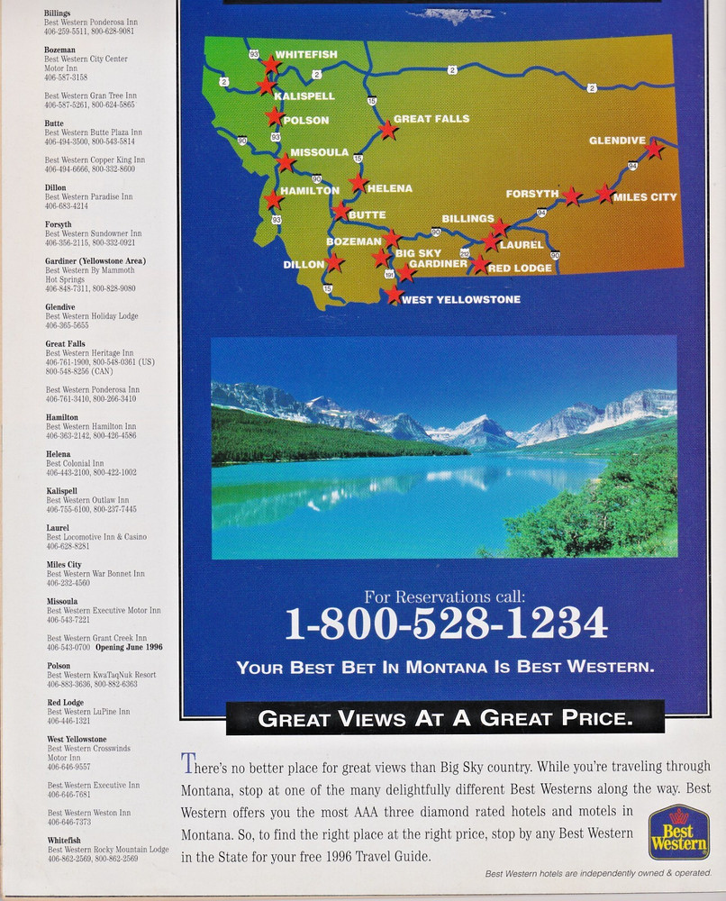 MONTANA TRAVEL PLANNER 1996-97