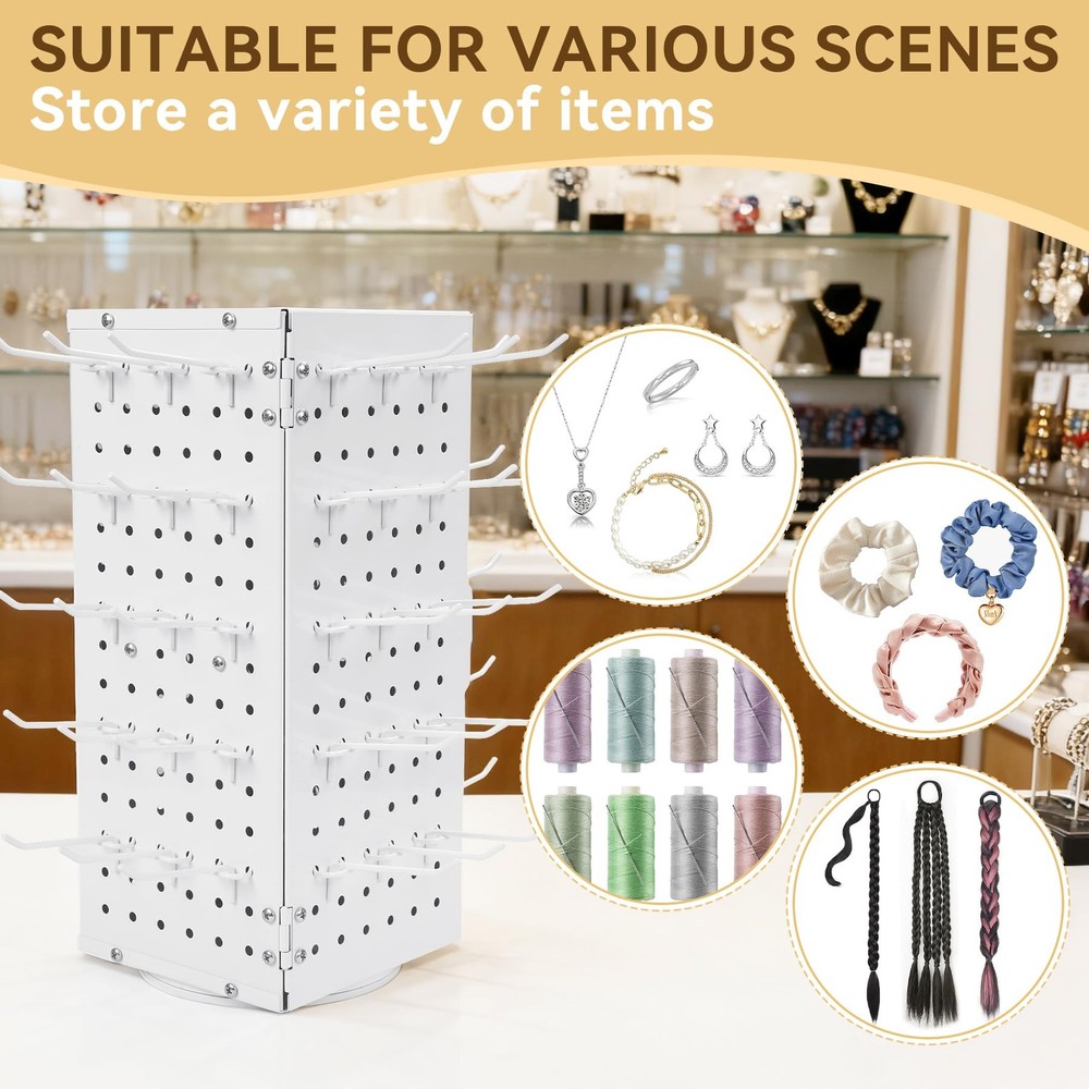 Metal 360° Fully Rotating Thread Rack, Detachable Thread Holder Organizer wit...