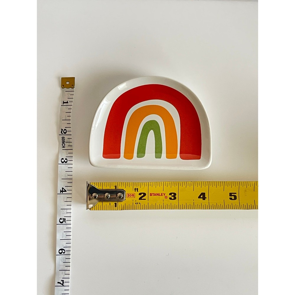 Trinket Mini Dish Cute Ceramic Rainbow New