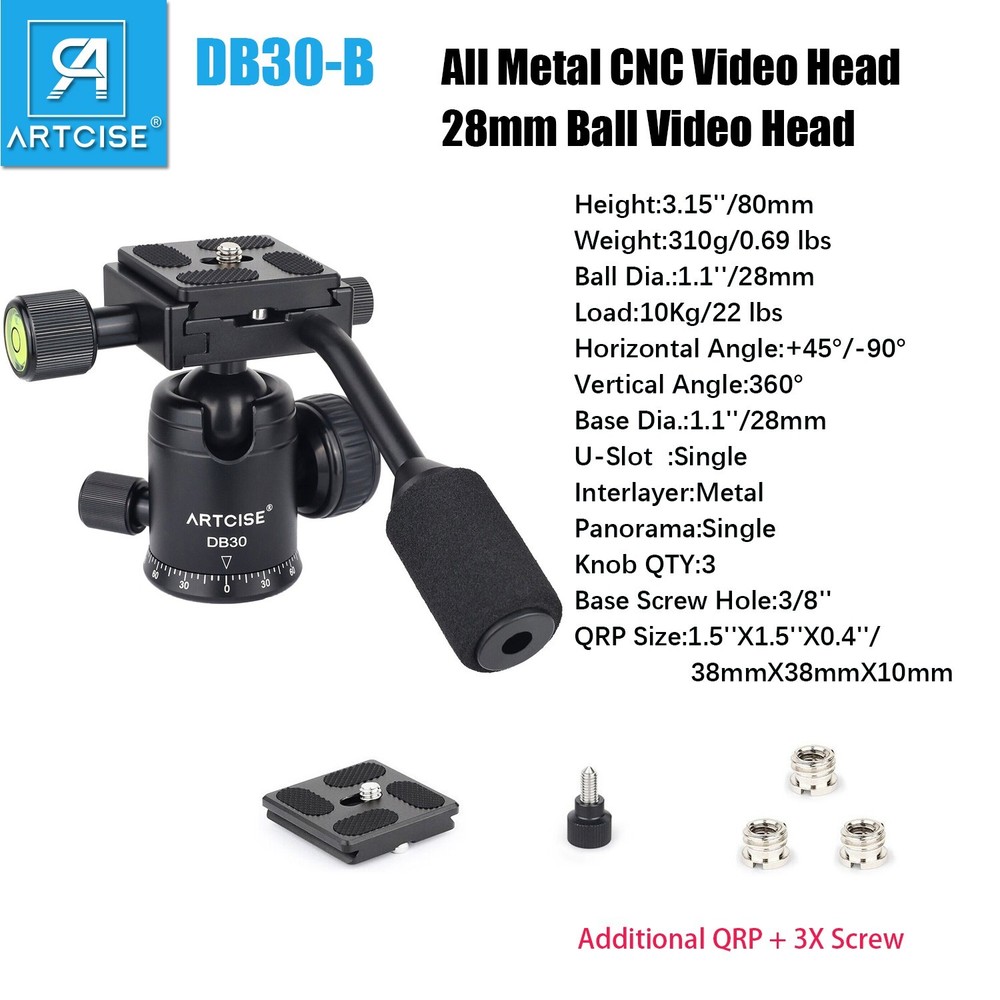 Video Head Camera Tripod Ball Head Panoramic Monopod Ball Head with Handle
