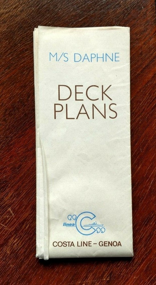 Vintage Cruise Ship Deck Plan COSTA LINE GENOA MS DAPHNE