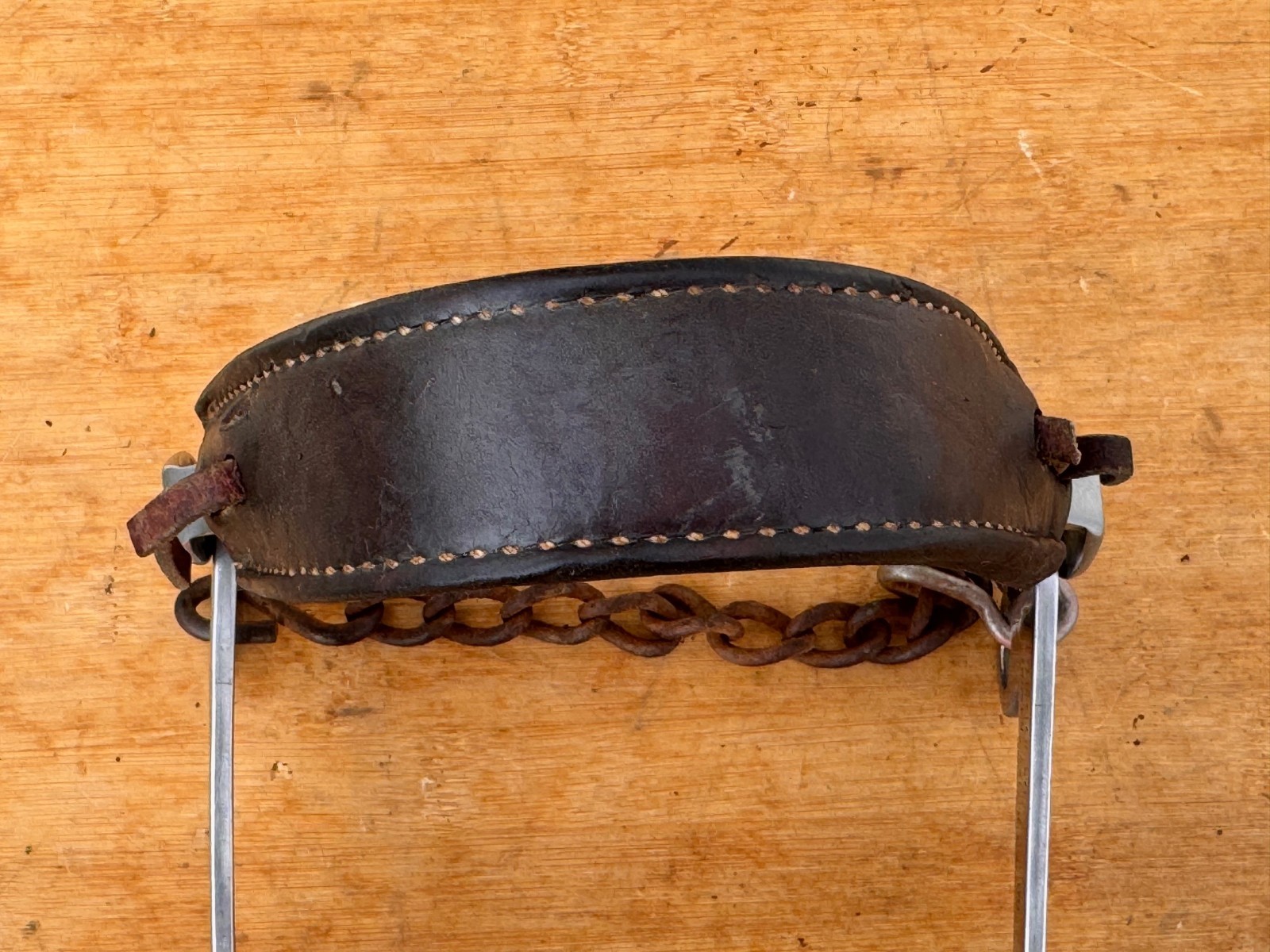 SLIESTER Engraved Surgical Steel Leather Nose Mechanical Hackamore ~ Bitless