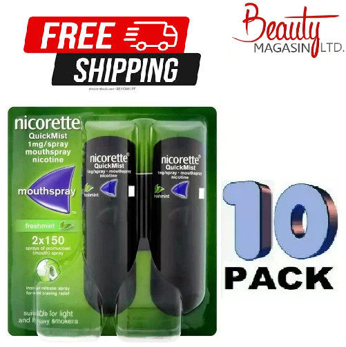 10 x NICORETTE Quickmist DUO  2 x 150 - FREE SHIP TO USA