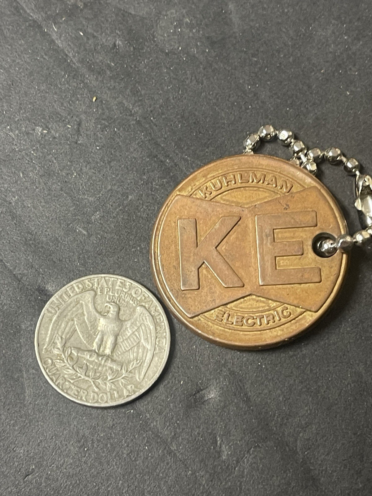 Vintage Kuhlman Electric Transformer Keychain FOB Lineman Electrician Advert