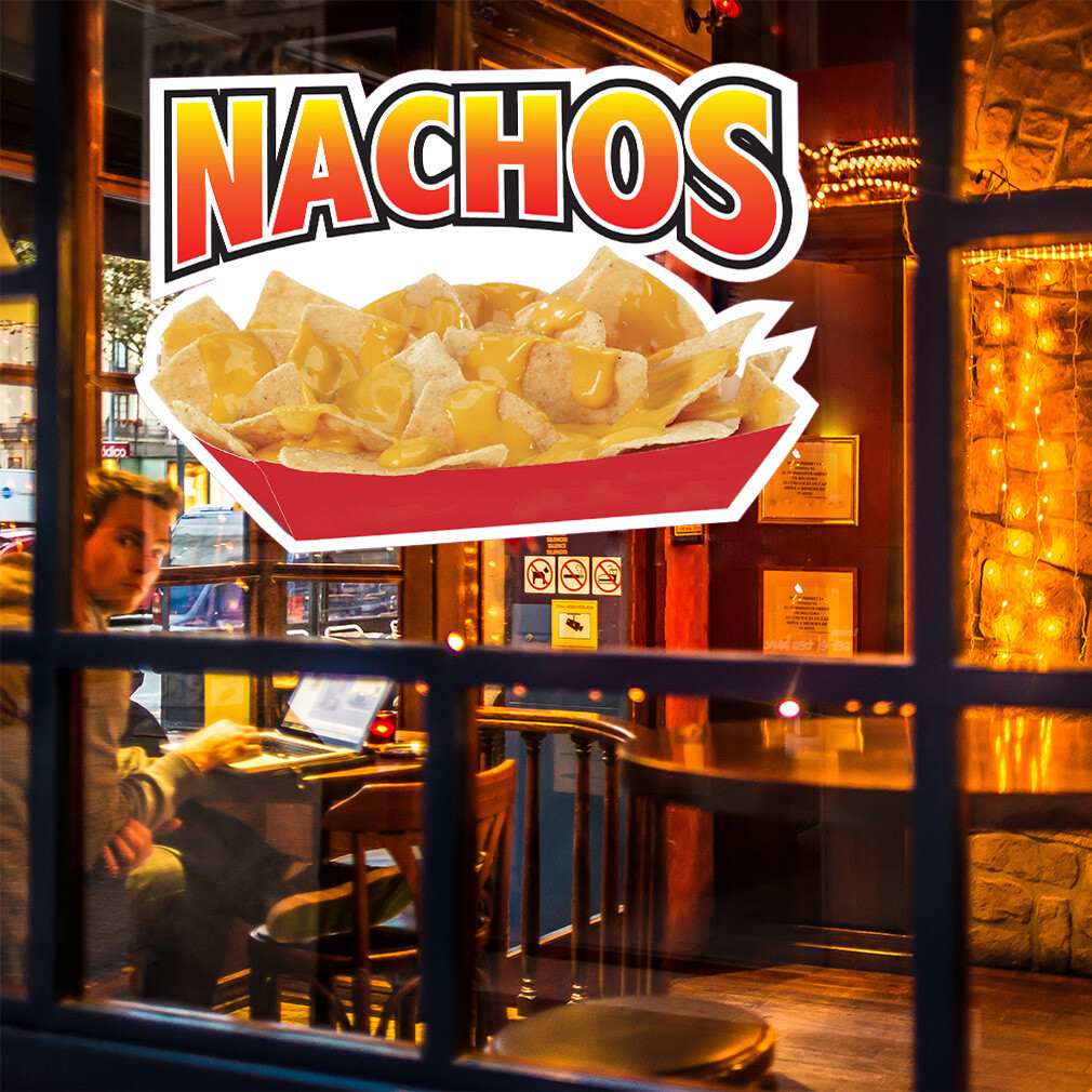 Food Truck Decals Nachos Style C Restaurant & Food Concession Sign Yellow