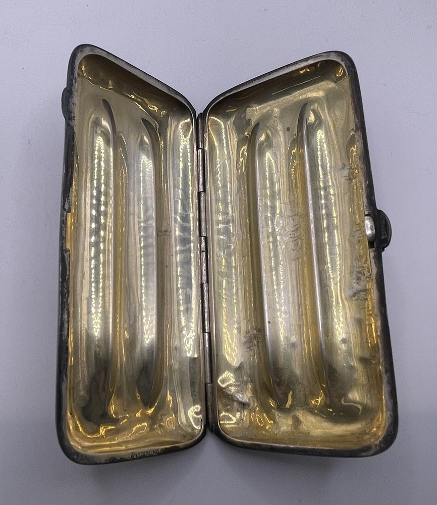 Antique Sterling Silver Cigar Holding Case