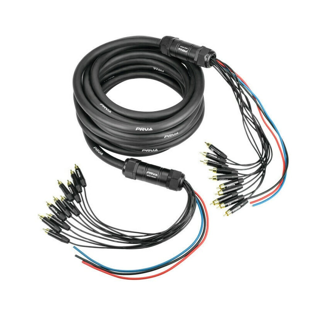 PRV Audio SNAKE 10RCA-30 Car Audio 30 Ft Medusa Cable 10 RCA Channels + 3 Power