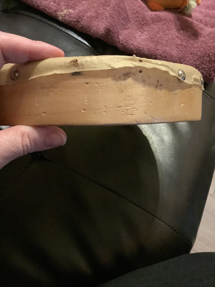 Vintage Handpainted/Handmade Drum ~Needs TLC~