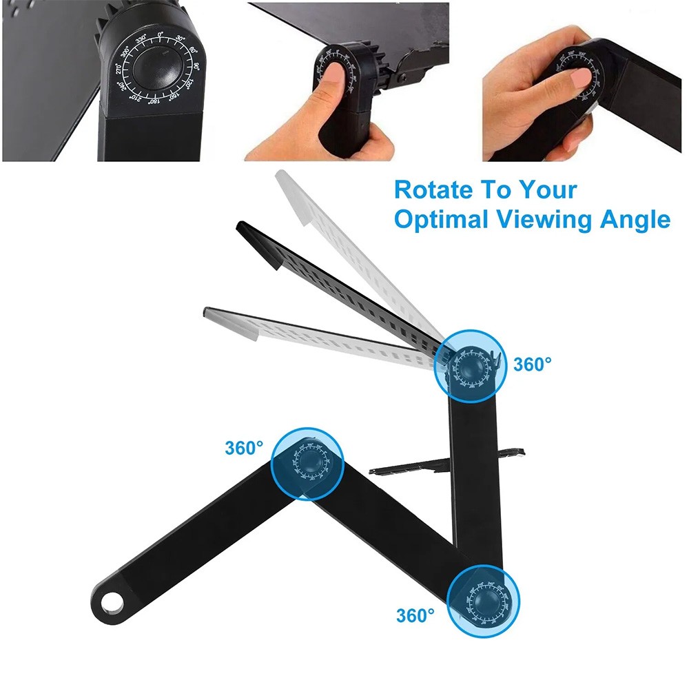 360° Adjustable Laptop Table Stand Lap Sofa Bed Tray Foldable PC Notebook Desk