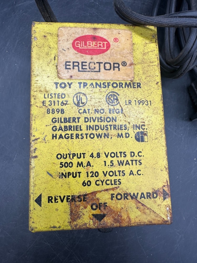 Gilbert Erector Toy Transformer DC WORKS!