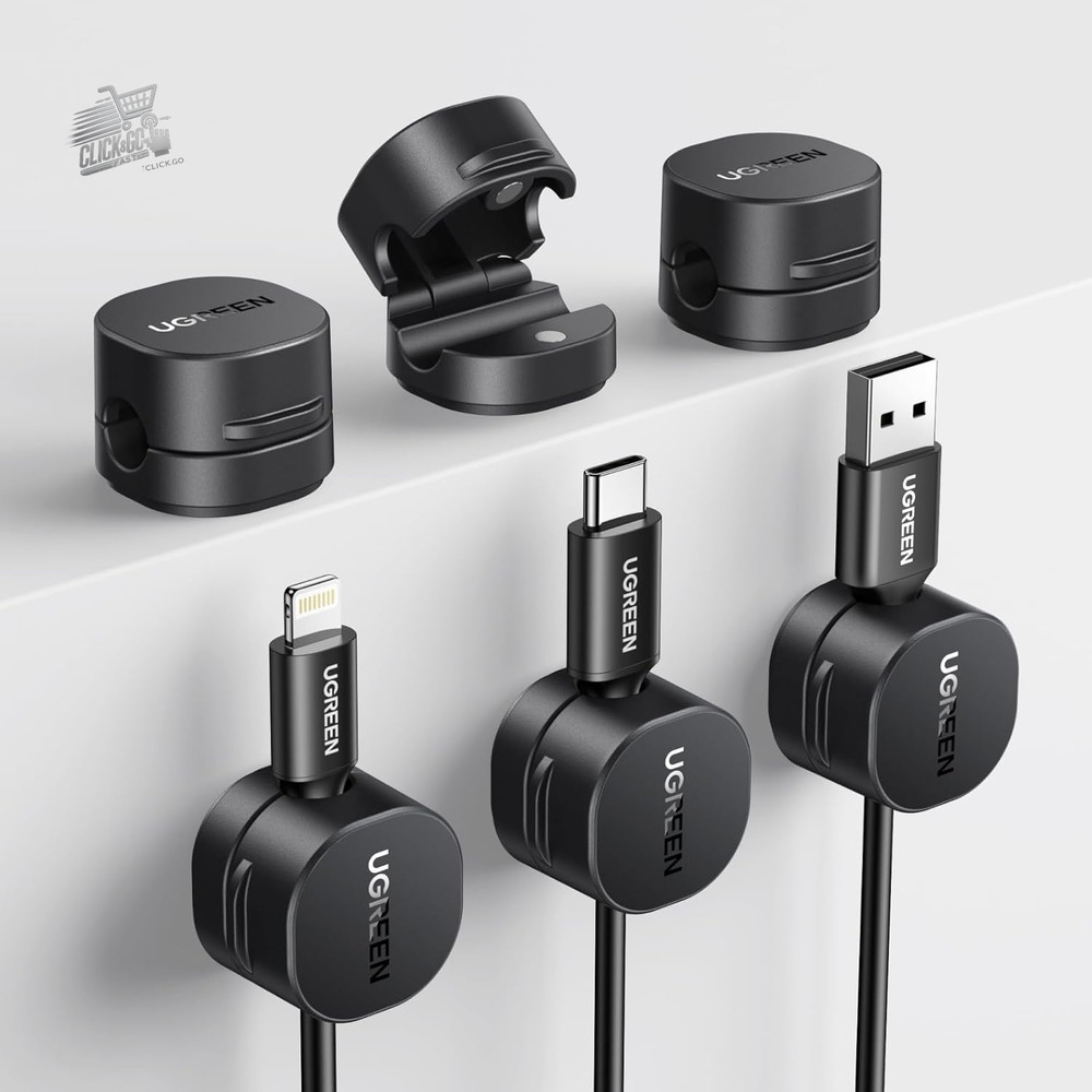 [6 Pieces] Spring Cable Clips [91° Rotation] Magnetic [360° Rotating]
