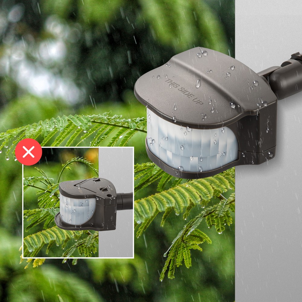 EDISHINE Motion Sensor, Automatic Dusk to Dawn,Detection Range,Brown,Floodlight