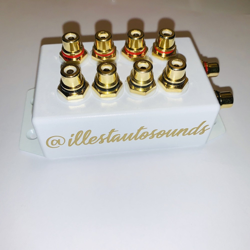 rca distribution block 1-4 rca splitter In White