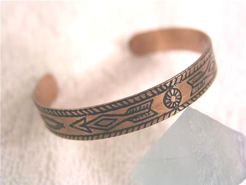 Copper bracelet solid adjustable 1/2 inch wide c24