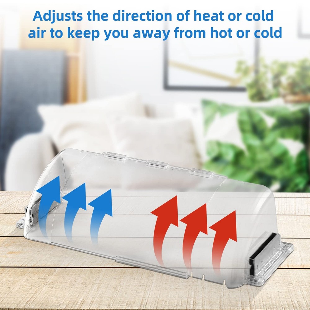 2 Pack Adjustable Air Vent Deflector, 9”-15” Transparent – 2 PACK