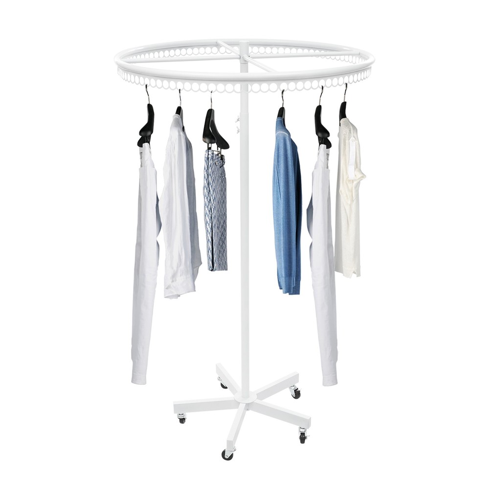 Rotatable Round Clothes Rack - Adjustable Height, Sturdy & Stylish Design