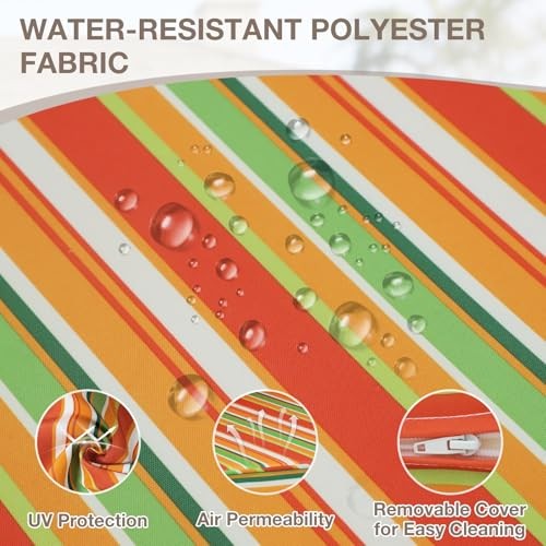 Deep Seat Patio Chair Cushions, 2 Piece Set, Water Resistant Set of 1 Rainbow