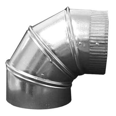 Greenseam Grae1290ga26 Round 90 Degree Elbow, 12 In Duct Dia, Galvanized Steel,