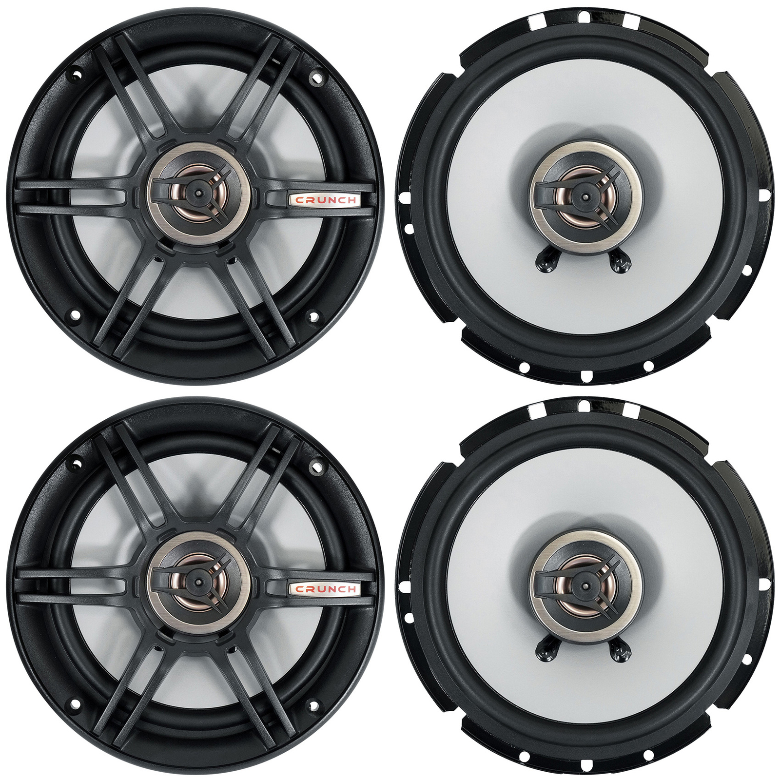 (4) Crunch CS65CXS 6.5" Car Audio Shallow Mount Speakers 300 Watts Max 2-Way