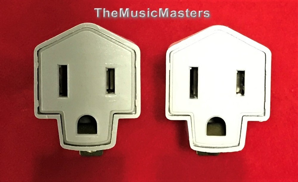 (2) Wall Plug Electrical Power GROUNDING ADAPTERS 3 Prong Socket to 2 Prong Plug