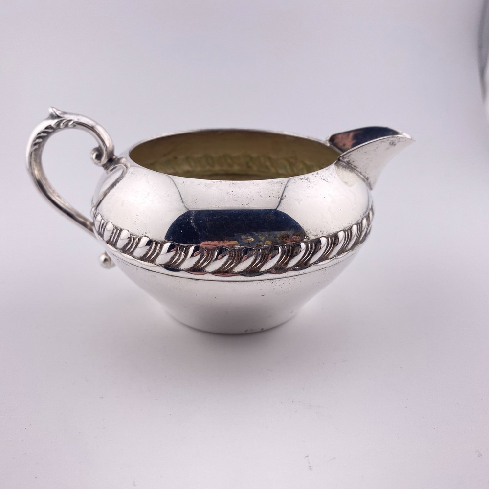 Vintage Silver On Copper Creamer