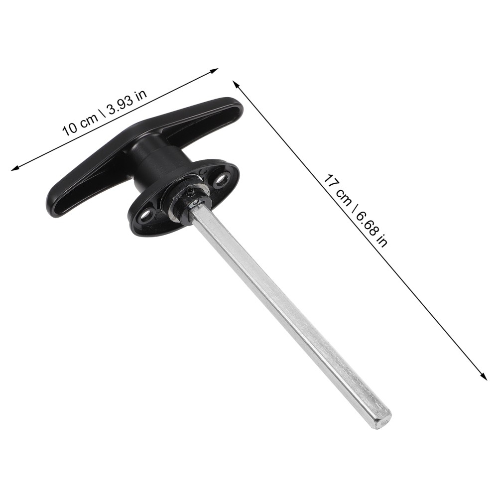 Door Handle With Lock T-shaped Lockable Garage Replacement Black