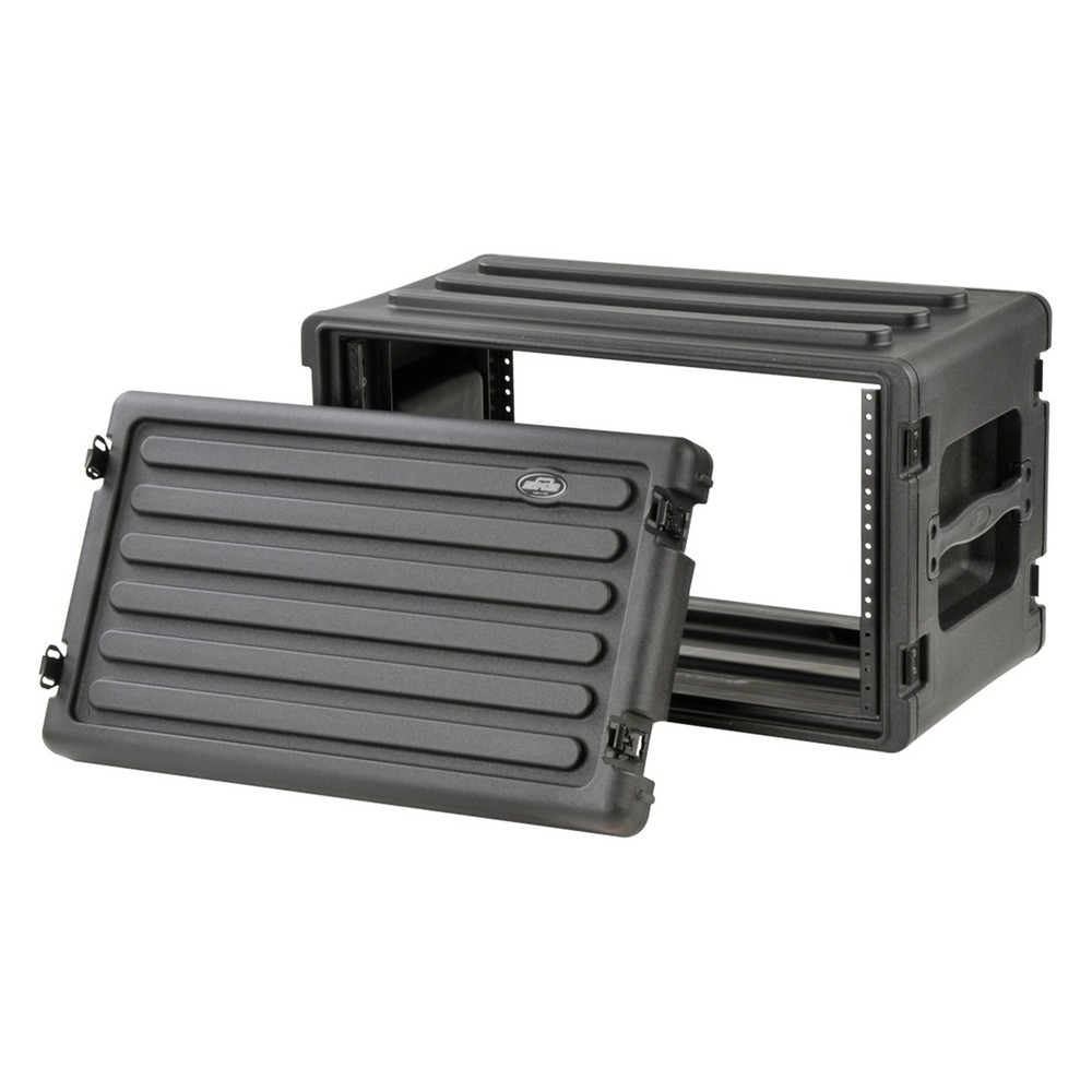 SKB 6U Shallow Roto Rack Case Gear Protector, Stackable, Waterproof, Black