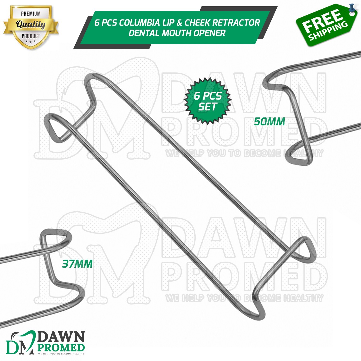 6 Pcs Columbia Lip Cheek Retractor 5.5" Dental Mouth Opener Orthodontic German G