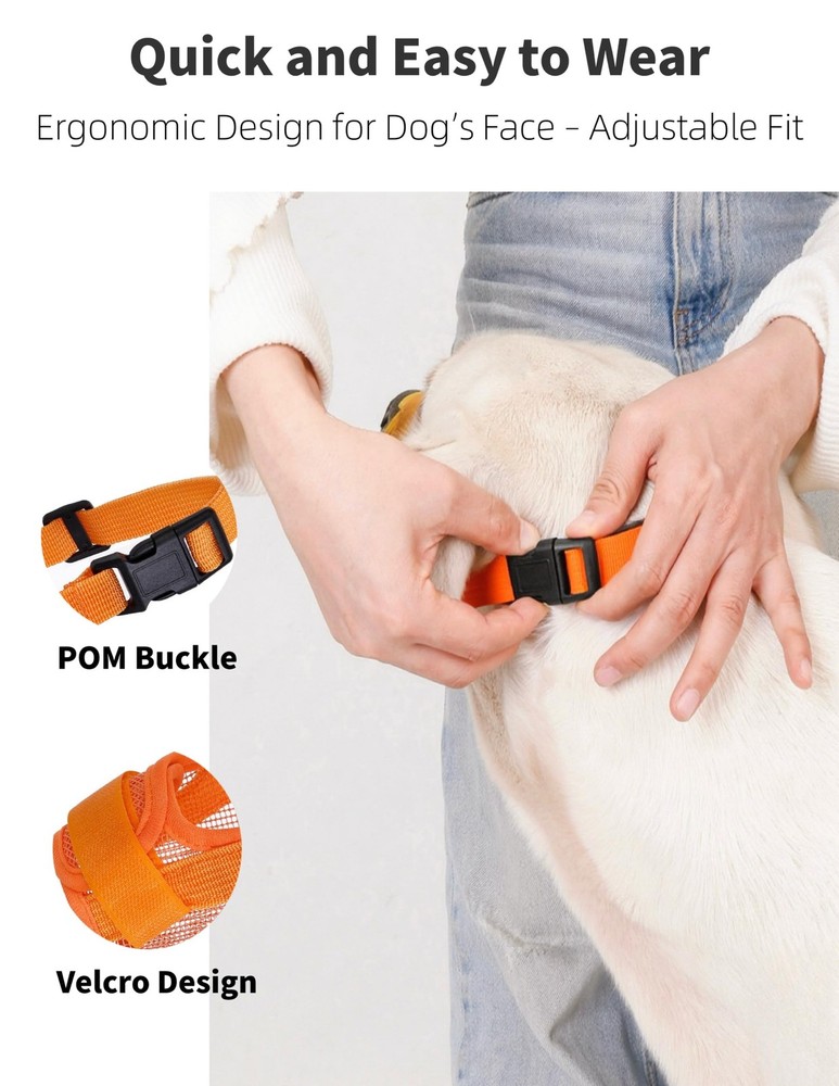 2-Pack Soft Mesh Dog Muzzle – Breathable & Adjustable, No-Bite and Escape-Pro...