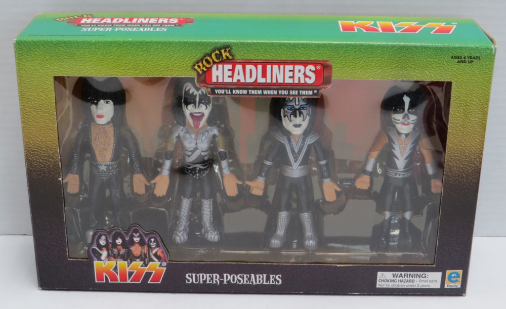 KISS DESTROYER ROCK HEADLINERS SUPER POSEABLES SET IN EXCLUSIVE SEALED BOX 2000