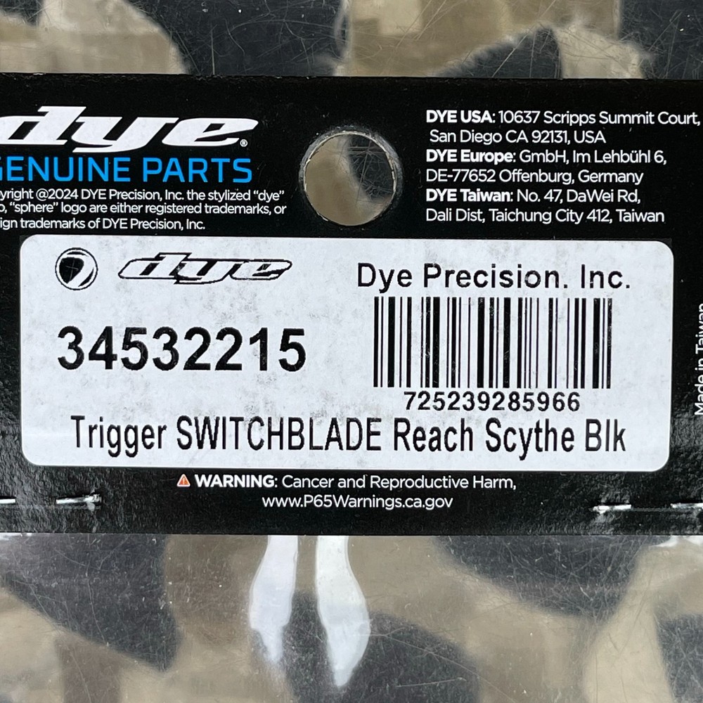 NEW Dye Switchblade Trigger Blade - Scythe - Black
