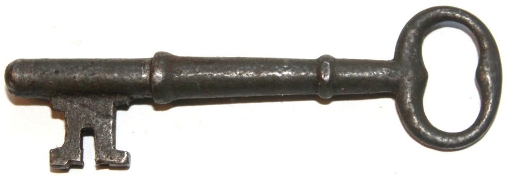 Antique Solid Barrel Skeleton Key ~ 2.375" ~ Key C