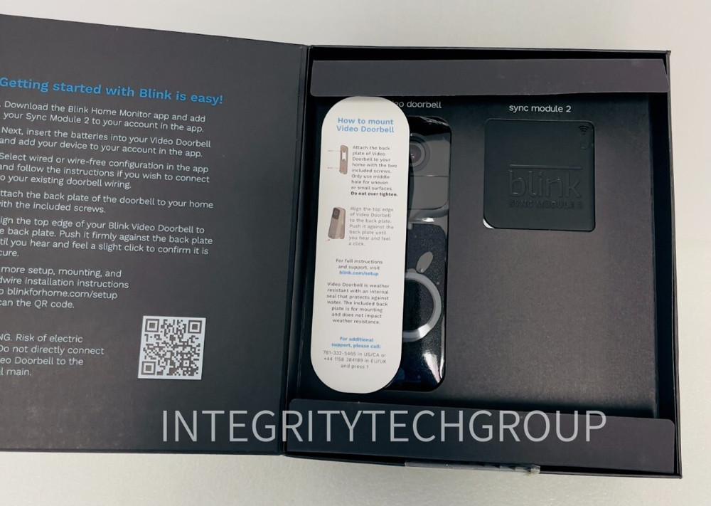 Blink Video Doorbell + Sync Module, New