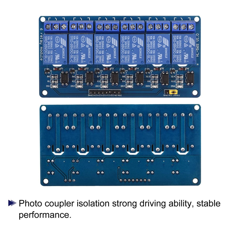 Relay Module 6 Channel 5V Low Level Trigger Module Relay Module Board
