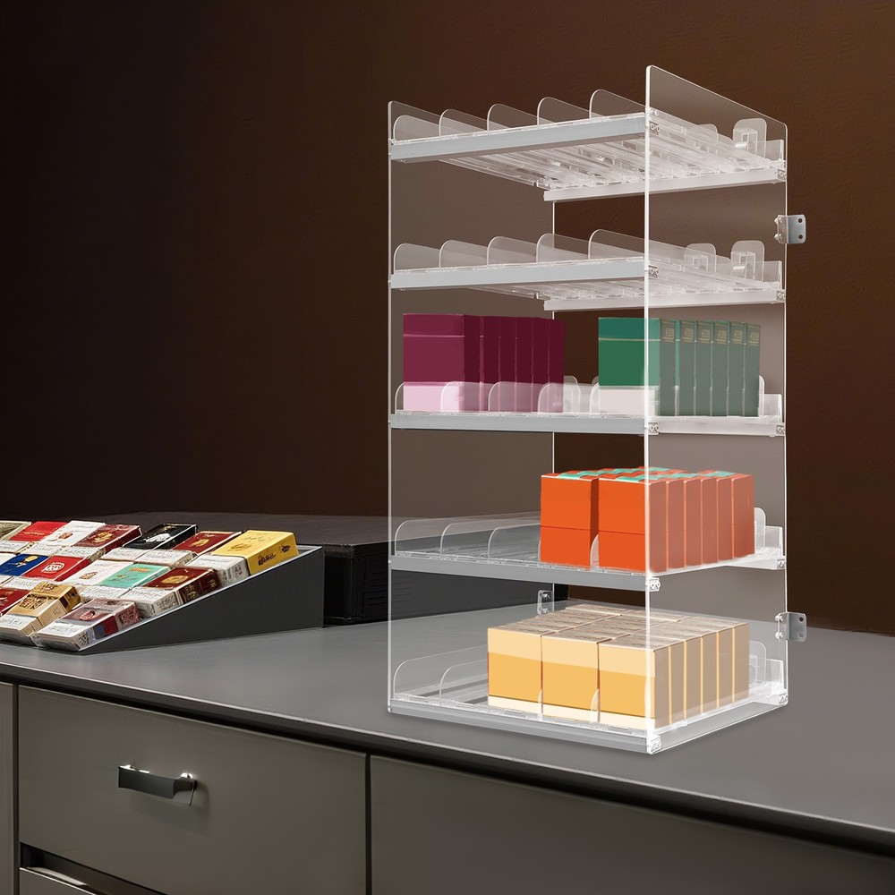 Automatic Cigarette Pusher Tray Cigarette Display Holder Case For Retail Store