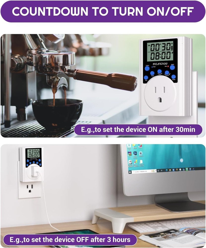 Timer Outlet, Nearpow Multifunctional Infinite Cycle Programmable Blue