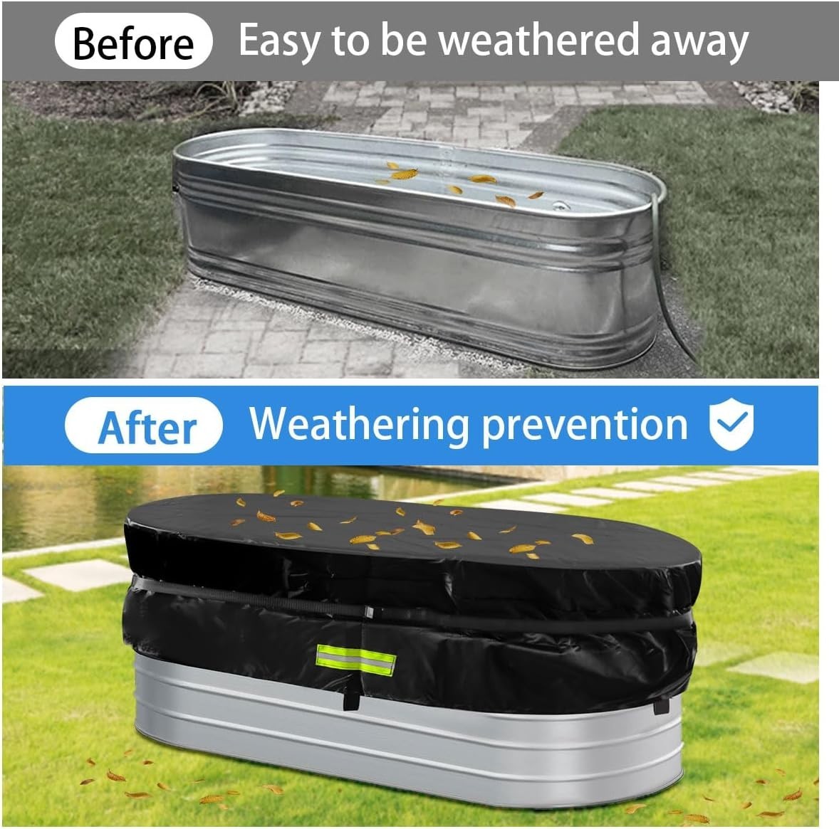 6Ft Stock Tank Horse Trough Cover, Water Trough Cold Plunge Insulated Cover for