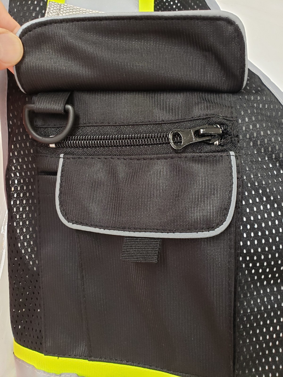 Hi Visibility Reflective Black Safety Vest, New, Sizes S-2XL