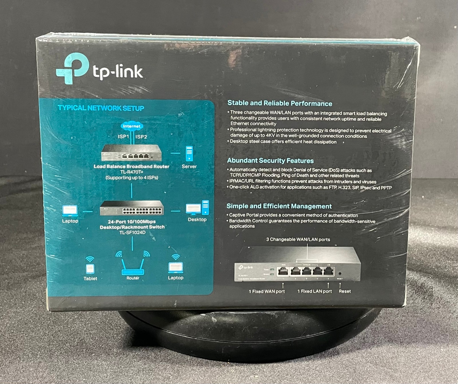 NEW TP-Link TL-R470T+ Load Balance Broadband Router -Same Day Shipping