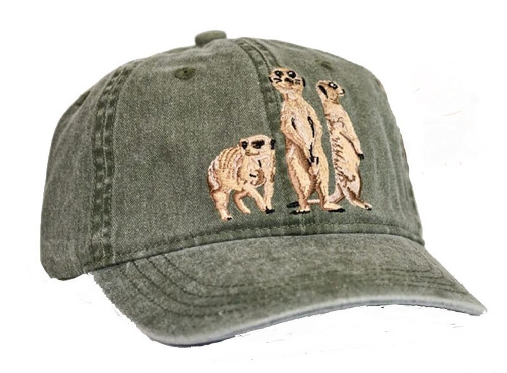 Meercat Embroidered Cotton Cap NEW