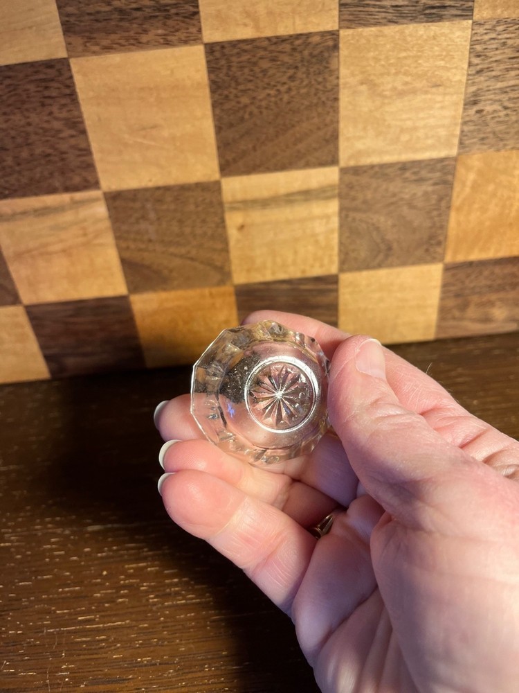 Vintage Round Clear Open Salt Cellar