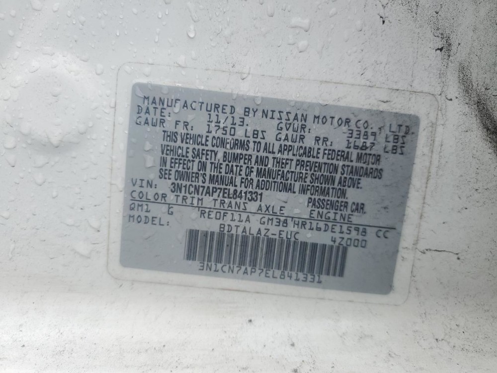 Driver Left Front Window Regulator Manual Fits 12-19 VERSA 4912152