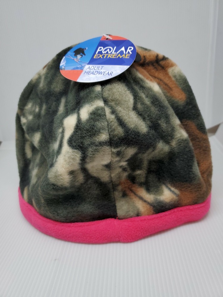 Polar Extreme Polyester Beanie Camo and Pink