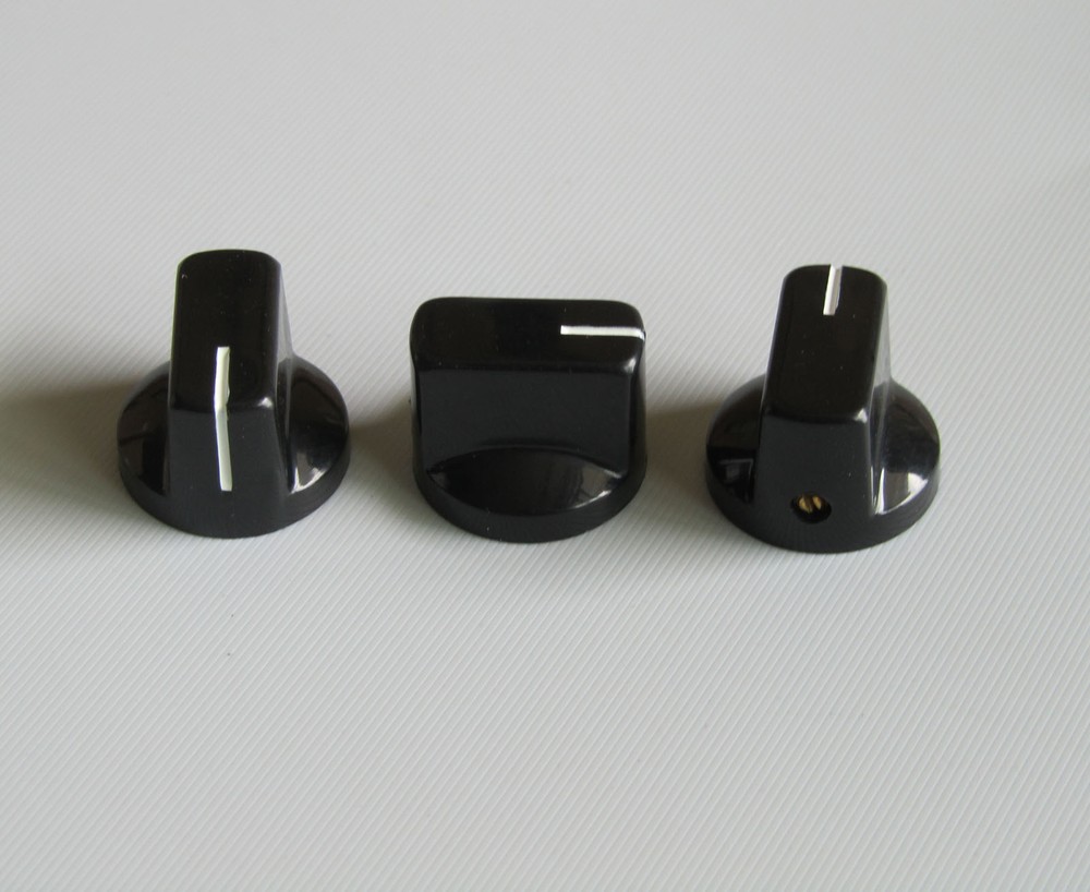 10x Guitar AMP Effect Pedal Knobs Davies 1510 Style Pointer Knob Set Screw Black