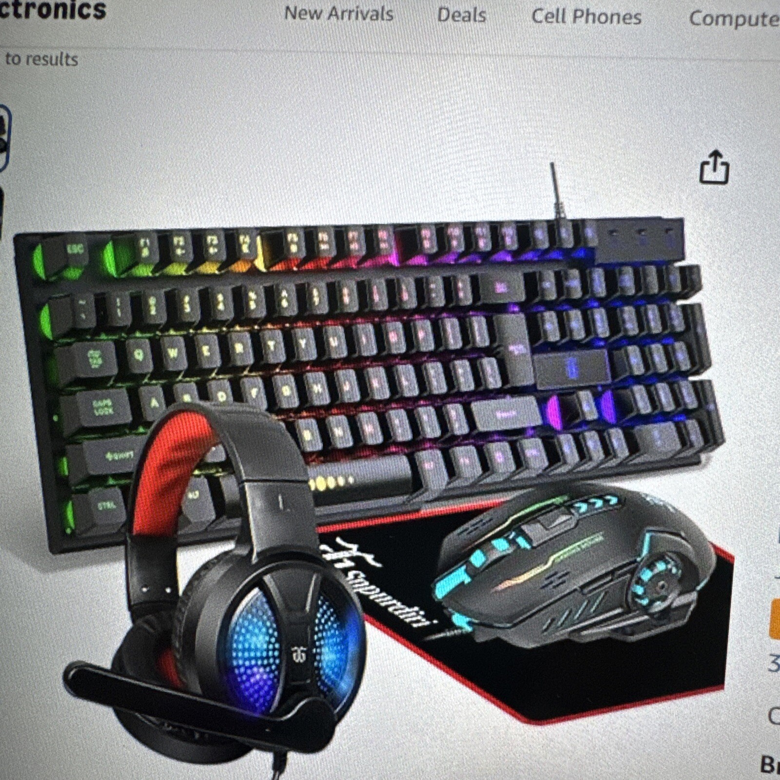 Snpurdiri Wired Gaming Combo Keyboard & Mouse, Headphones, Mouse pad for PC