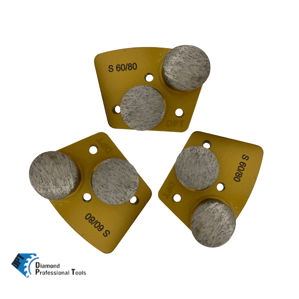 3 Pack Bolt - on Grinder Discs Pads Soft Bond for Hard Concrete Surface 60 Grit