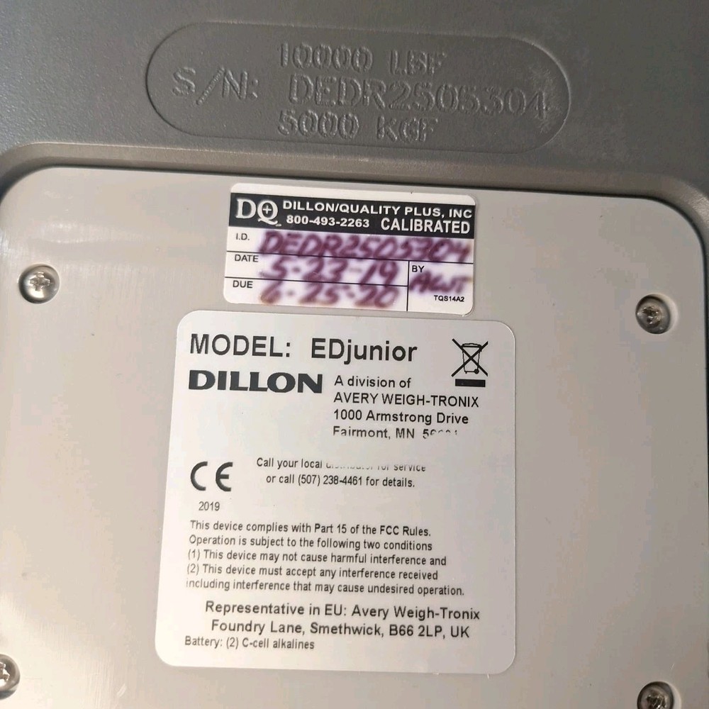 Dillon EDjunior Industrial Load sensor (10,000lbs) with case