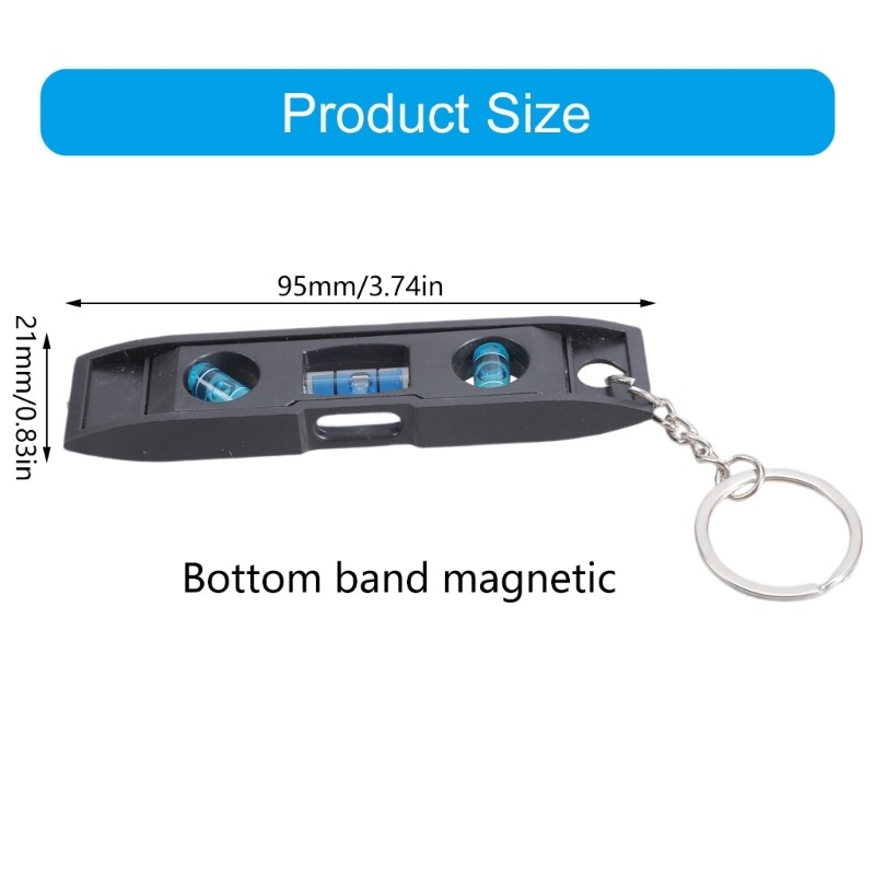 Level 3 Bubble Precise Horizontal Ruler Keychain for Quick Measurements